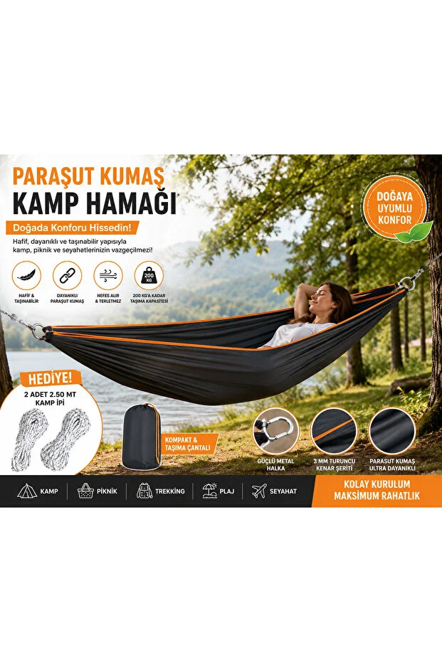 paraşüt kamp hamağı pahçe ve piknik hamağı taşınabilir hamak, seyahat hamağı, outdoor hamak, kamp 
